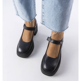 Décolleté Karino in pelle nera con tacco alto nero 1