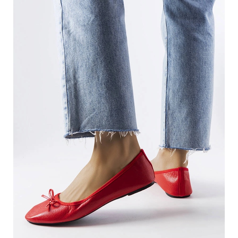 Ballerine rosse con fiocco di Vaillancour rosso 1