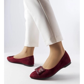 Ballerine bordeaux decorate con strass Fleming rosso 1