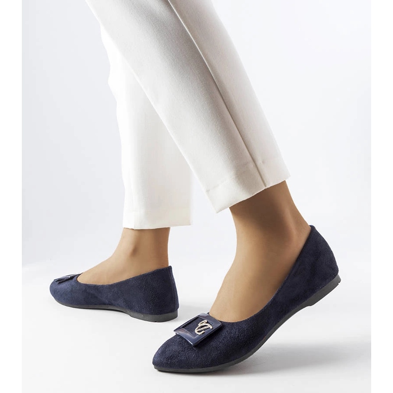 Ballerine blu navy con strass di Fleming 1