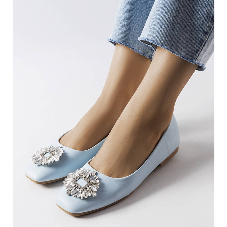 Ballerine blu con spilla Miren 1