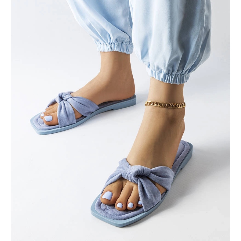 Pantofole Pride in ecopelle scamosciata blu 1