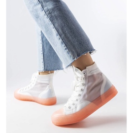 Sneakers alte bianche e rosa di Nanterre bianca 1