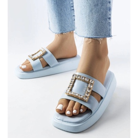 Ciabatte Fusbert in strass blu 1