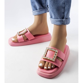 Ciabatte Fusbert in strass rosa 1