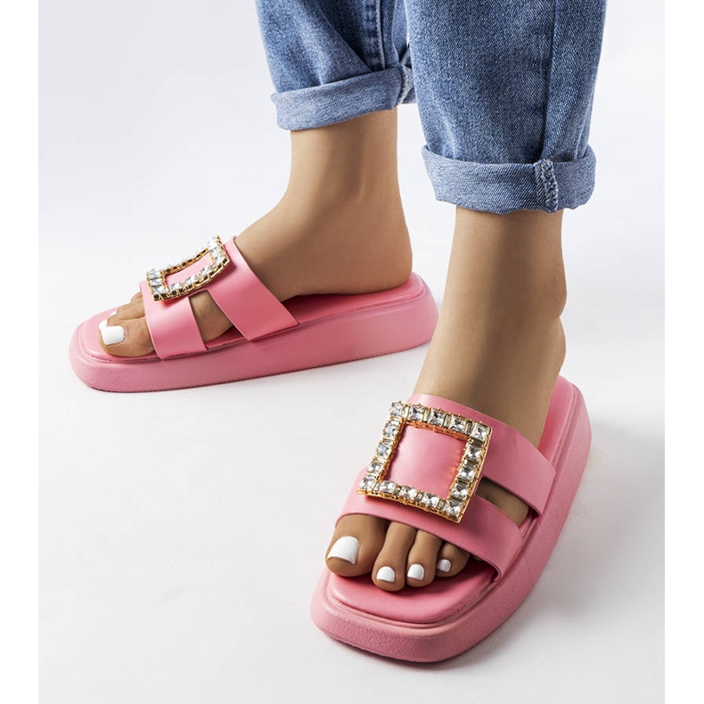 Ciabatte Fusbert in strass rosa 1