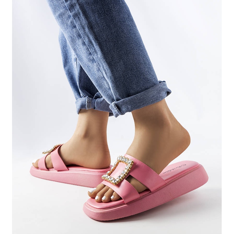 Ciabatte Fusbert in strass rosa 2