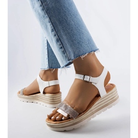 Sandali con zeppa Bussière bianchi bianco 1