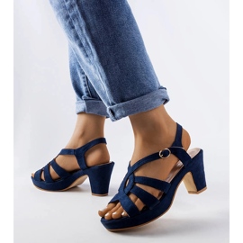 Sandali a blocchi blu navy di Monjeau 1