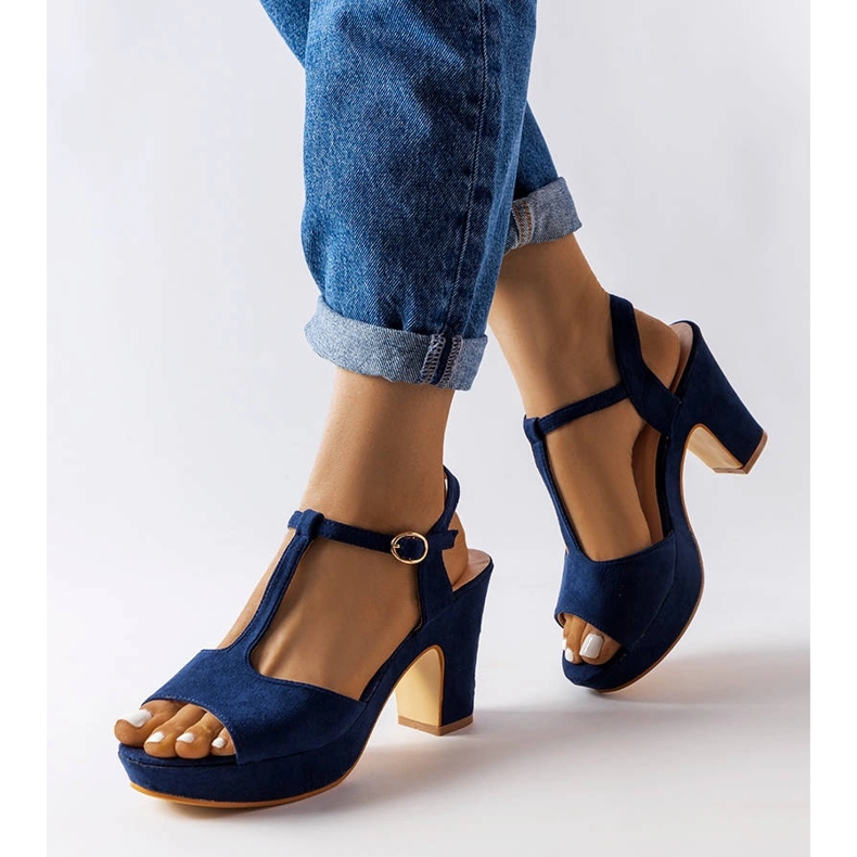 Inna Sandali a blocchi Tearlach blu navy 1