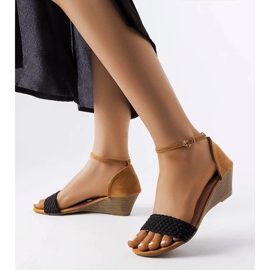 Sandali con zeppa Veltri neri nero 1