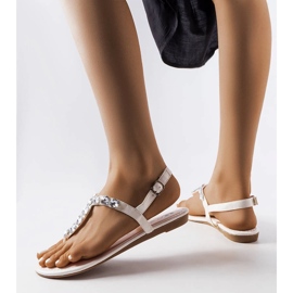Sandali bianchi con zirconi di Larocque bianco 1
