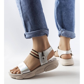 Sandali sportivi color argento metallizzato di Parsip d'argento 1