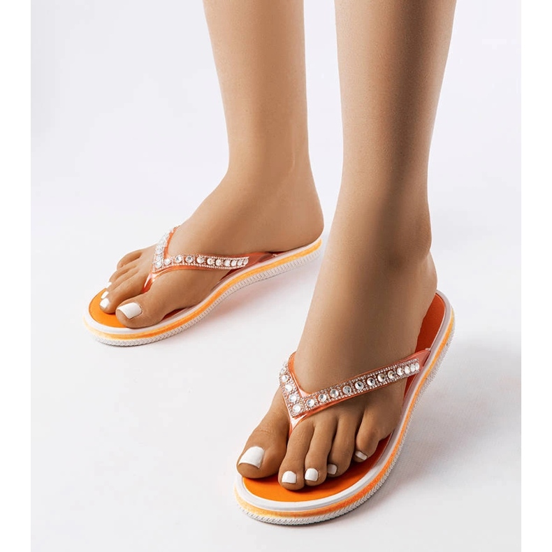 Infradito Patrier arancione con strass arancia 1
