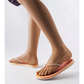 Infradito Patrier arancione con strass arancia 2
