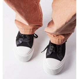 Sneakers in tessuto nero sulla piattaforma Mallus 2