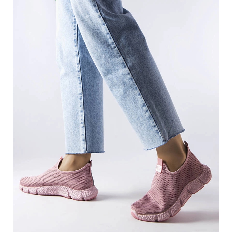 Sneaker senza lacci rosa di Yellville 1