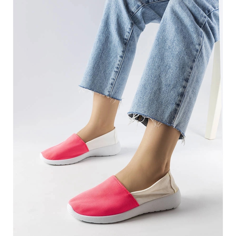 Inna Sneaker senza lacci bianche e rosa di Winding 1