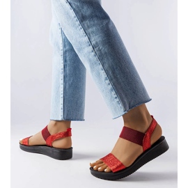 Sandali glitter rossi di Amathous rosso 1