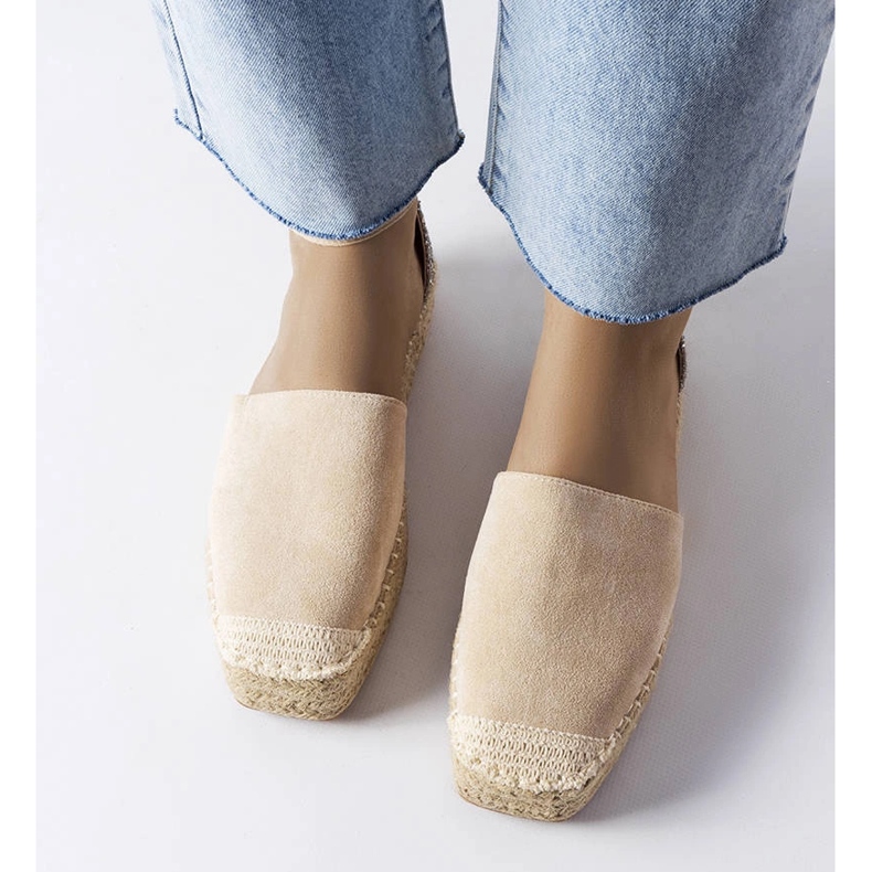 Espadrillas beige con inserto glitterato di Myasia 1