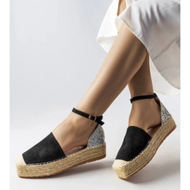 Espadrillas nere con inserto glitterato di Myasia nero 1
