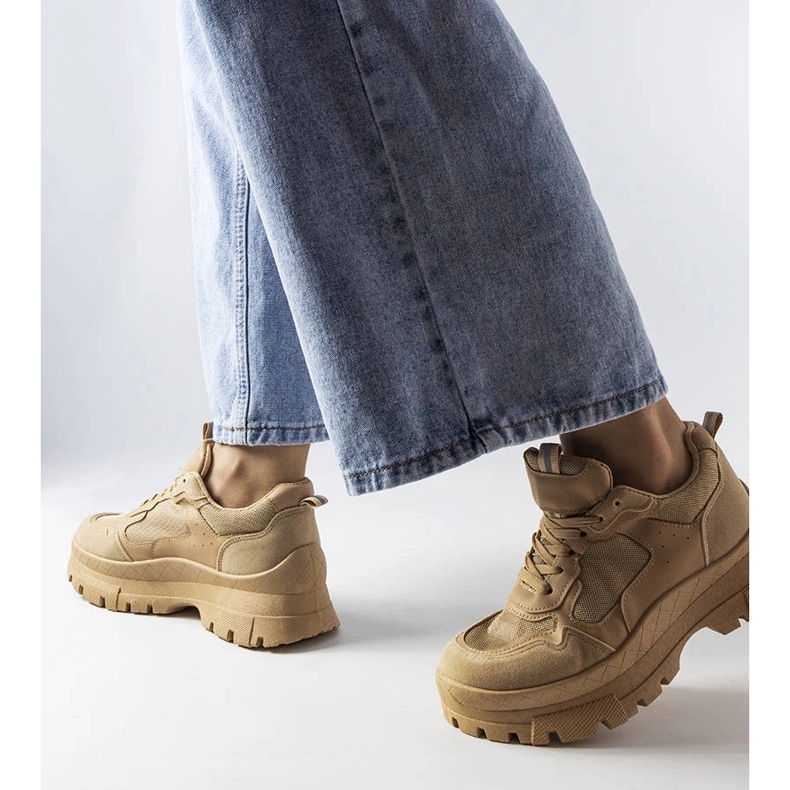 Chunky sneakers beige scuro di Mikeladze 1