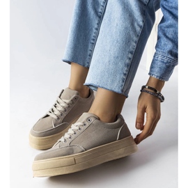 Sneaker con plateau di colore grigio di Amathymes 1