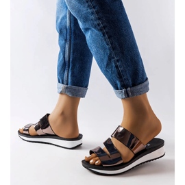 Pantofole Tilde laccate argento marrone 1