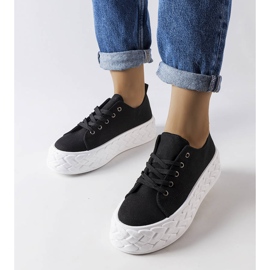 Sneakers nere su un'enorme piattaforma di Falerina nero 1
