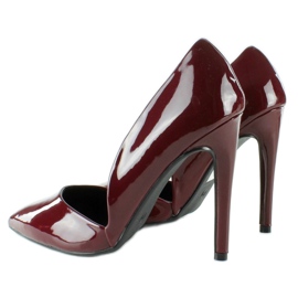 Décolleté laccate con dentellature EE05 Rosso multicolore 2