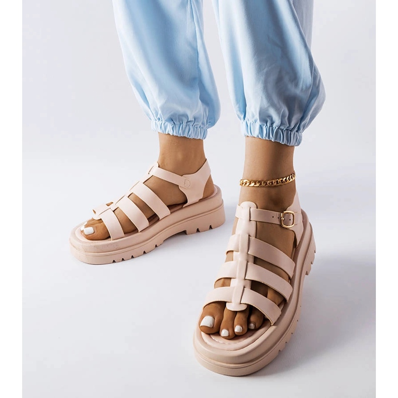 Sandali beige con suola a tratto di Saidi 1