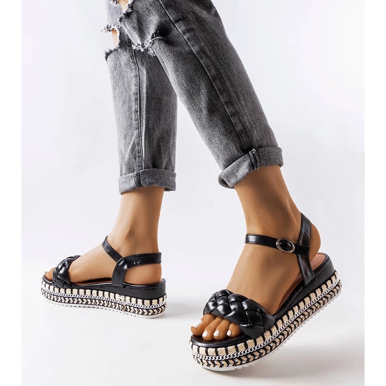 Sandali neri con plateau Katrin nero 1