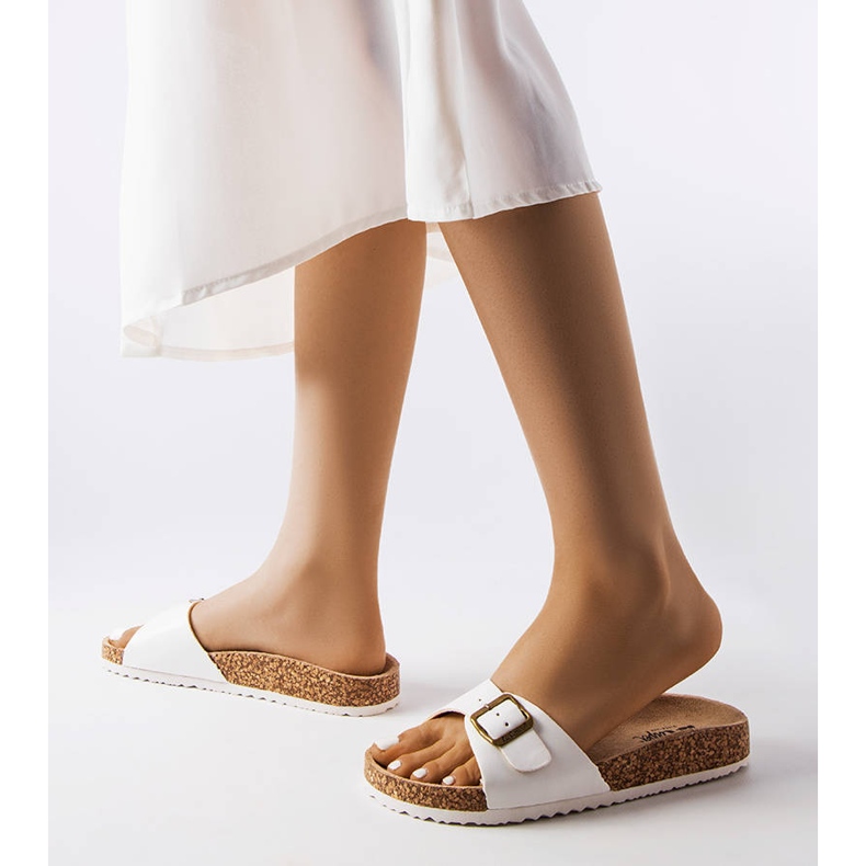 Ciabatte in sughero bianco con fibbie di Lee Cooper LCW-22-35-1169L 2