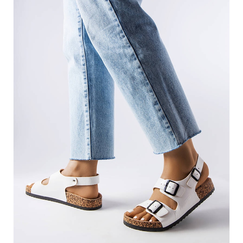 Sandali in sughero bianco con fibbie di Lee Cooper LCW-22-35-1160L 2