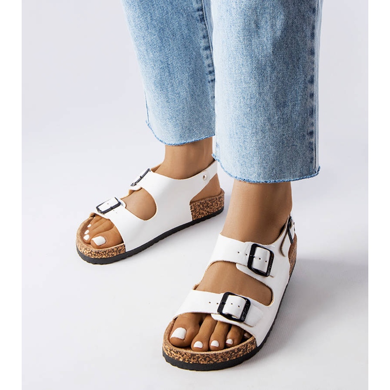 Sandali in sughero bianco con fibbie di Lee Cooper LCW-22-35-1160L 1