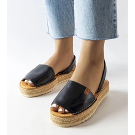 Espadrillas nere con plateau di Sadbera nero 1