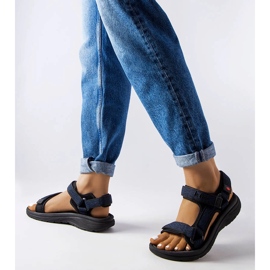 Lee Cooper LCW-23-34-1685L sandali neri con velcro blu 2