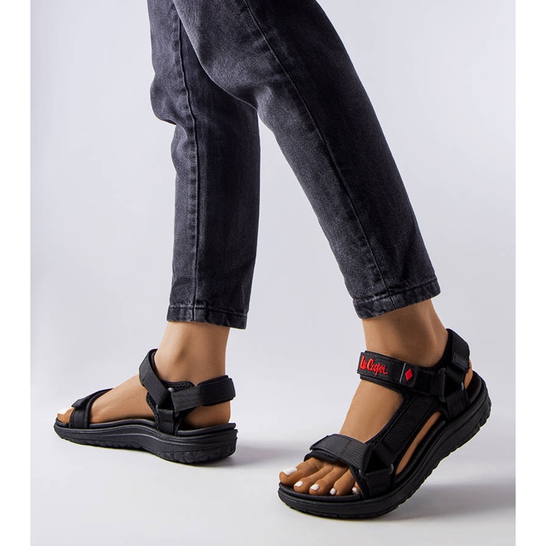 Sandali neri con velcro di Lee Cooper LCW-23-34-0961L nero 1