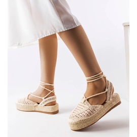 Espadrillas stringate beige di Partenia 1