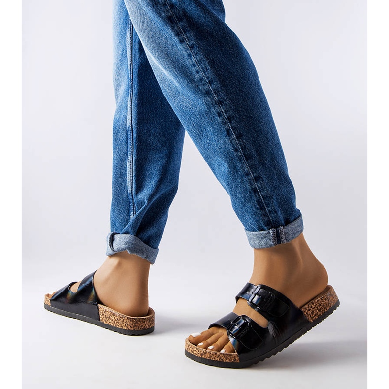 Cursori in sughero nero con fibbie di Lee Cooper LCW-22-35-1154L 2