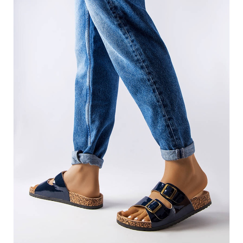 Ciabatte in sughero blu con fibbie di Lee Cooper LCW-22-35-1157L 2