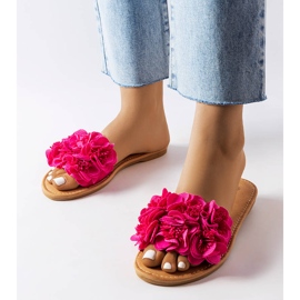Pantofole Alfrida rosa con fiori 1
