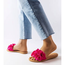 Pantofole Alfrida rosa con fiori 2