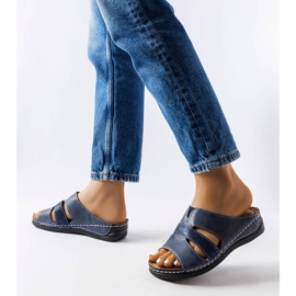 Pantofole con zeppa blu chiaro di Oliwia 1