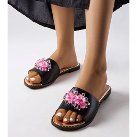 Goodin Infradito nere con cristalli nero 1