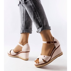 Espadrillas con zeppa Eleonora bianche beige 1