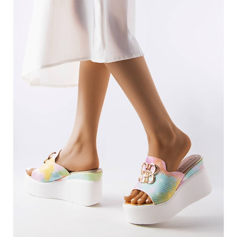 Cursori Havanna con zeppa arcobaleno multicolore 2