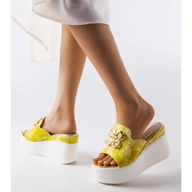 Goodin Sandali con zeppa Havanna gialli giallo 2