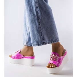 Sandali con zeppa rosa havanna 1