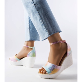 Sandali con zeppa arcobaleno da donna di Allis multicolore 1